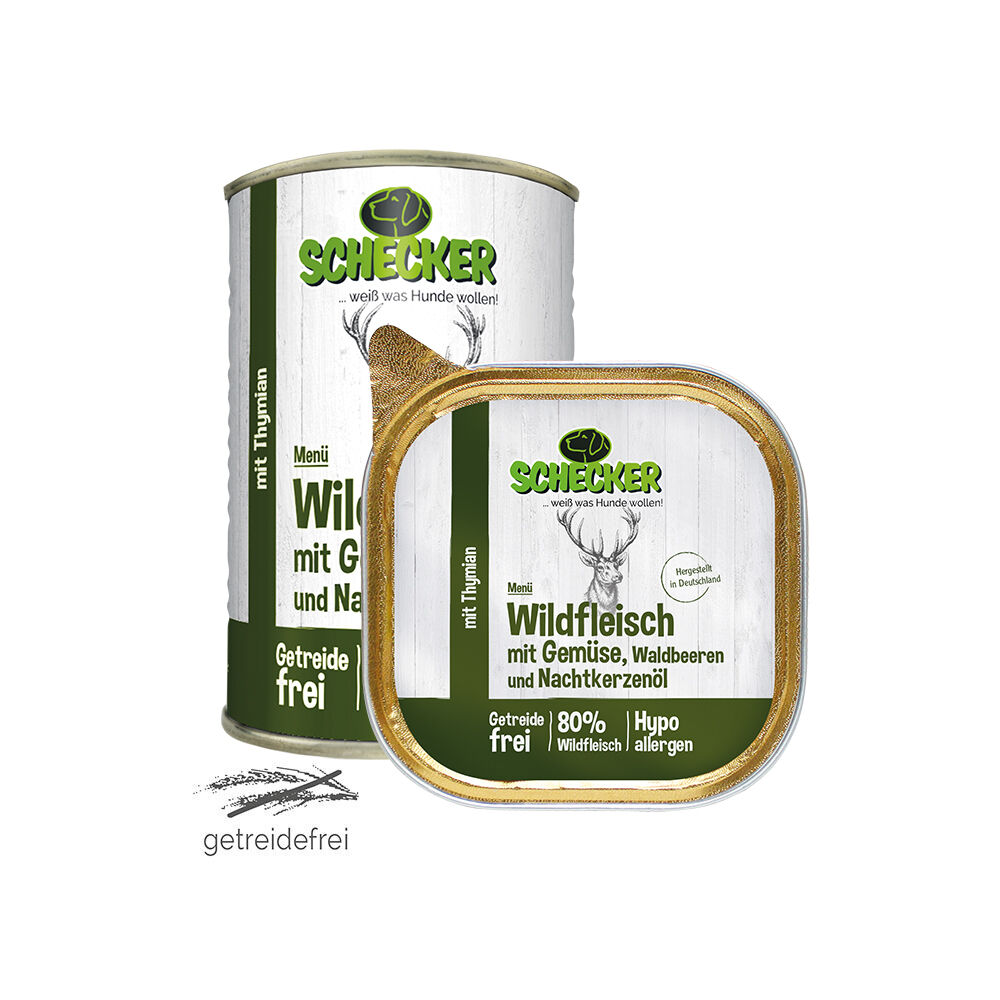 Schecker Hundemen - Wildfleisch mit Gemse, Waldbeeren und Nachtkerzenl Bild 4