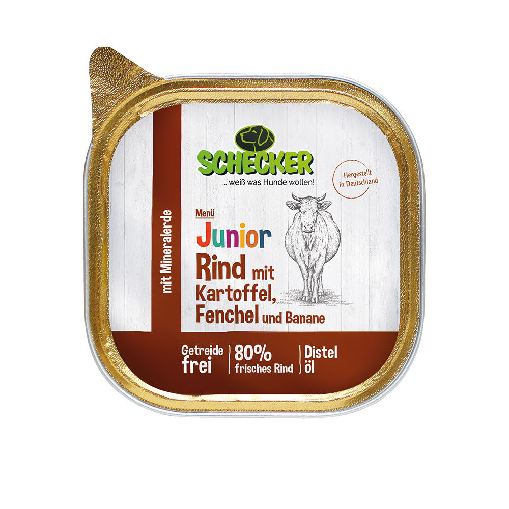 Schecker Hundemen - Junior Rind mit Kartoffel, Fenchel und Banane Bild 2