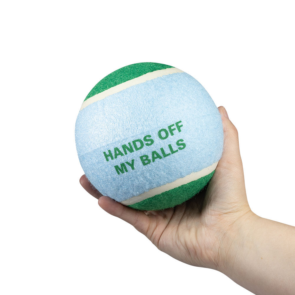 Coockoo Hundespielzeug XL Tennisball Hands off Bild 3