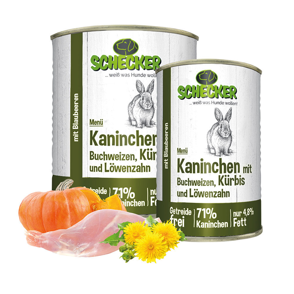 Schecker Hundemen - Kaninchen mit Buchweizen, Krbis und Lwenzahn