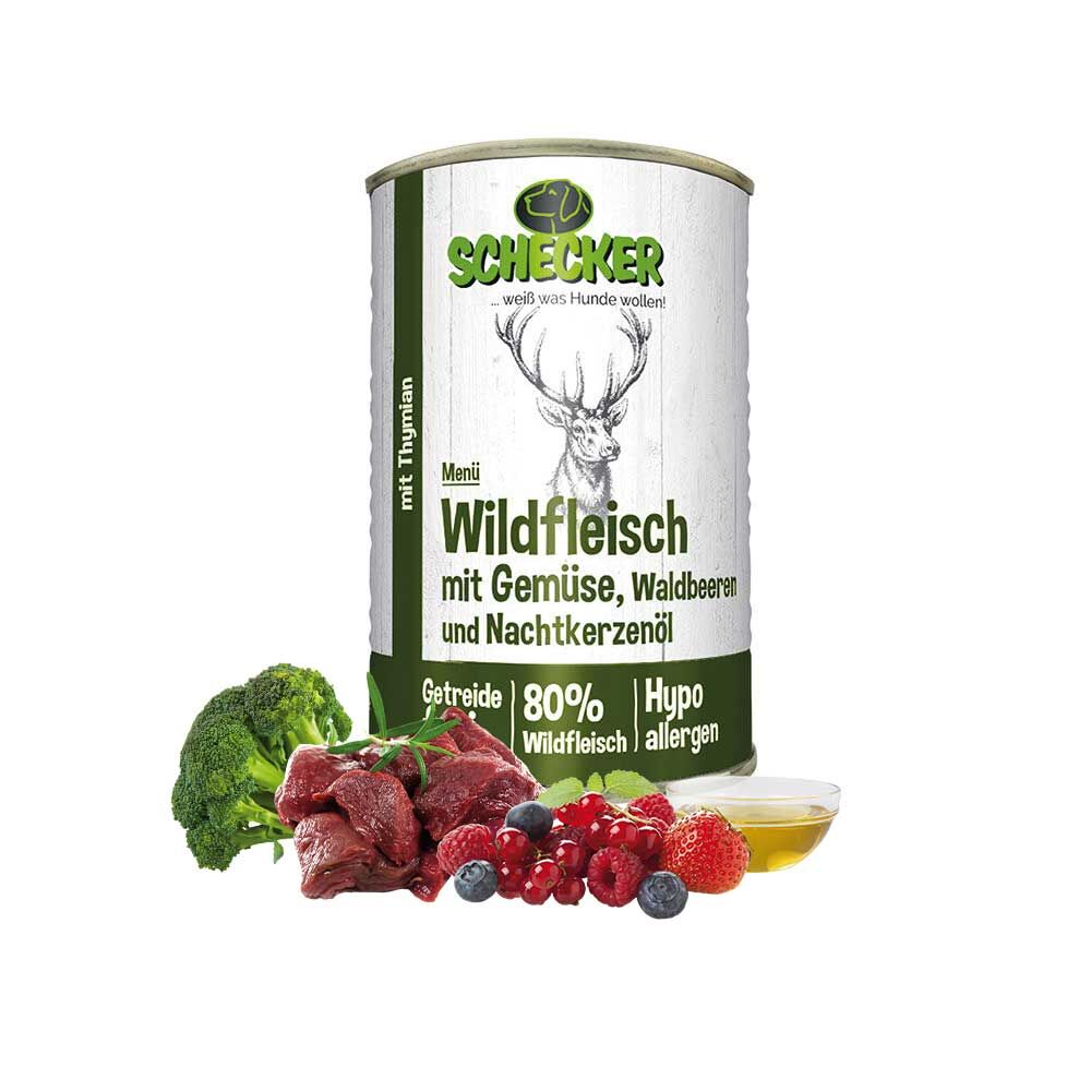 Schecker Hundemen - Wildfleisch mit Gemse, Waldbeeren und Nachtkerzenl