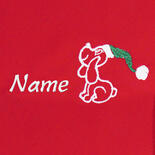 Besticktes Weihnachts-Halstuch Weihnachtshund + Name