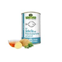 Schecker Hundemen - Scholle mit Petersilienkartoffeln und Lachsl