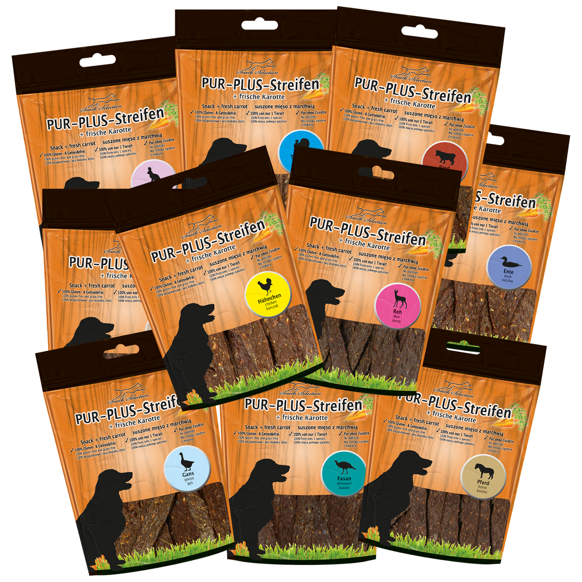 PUR Plus Streifen Testpaket, 10 x 100g Spar-Set PUR Plus Streifen Testpaket, 10 x 100g Spar-Set