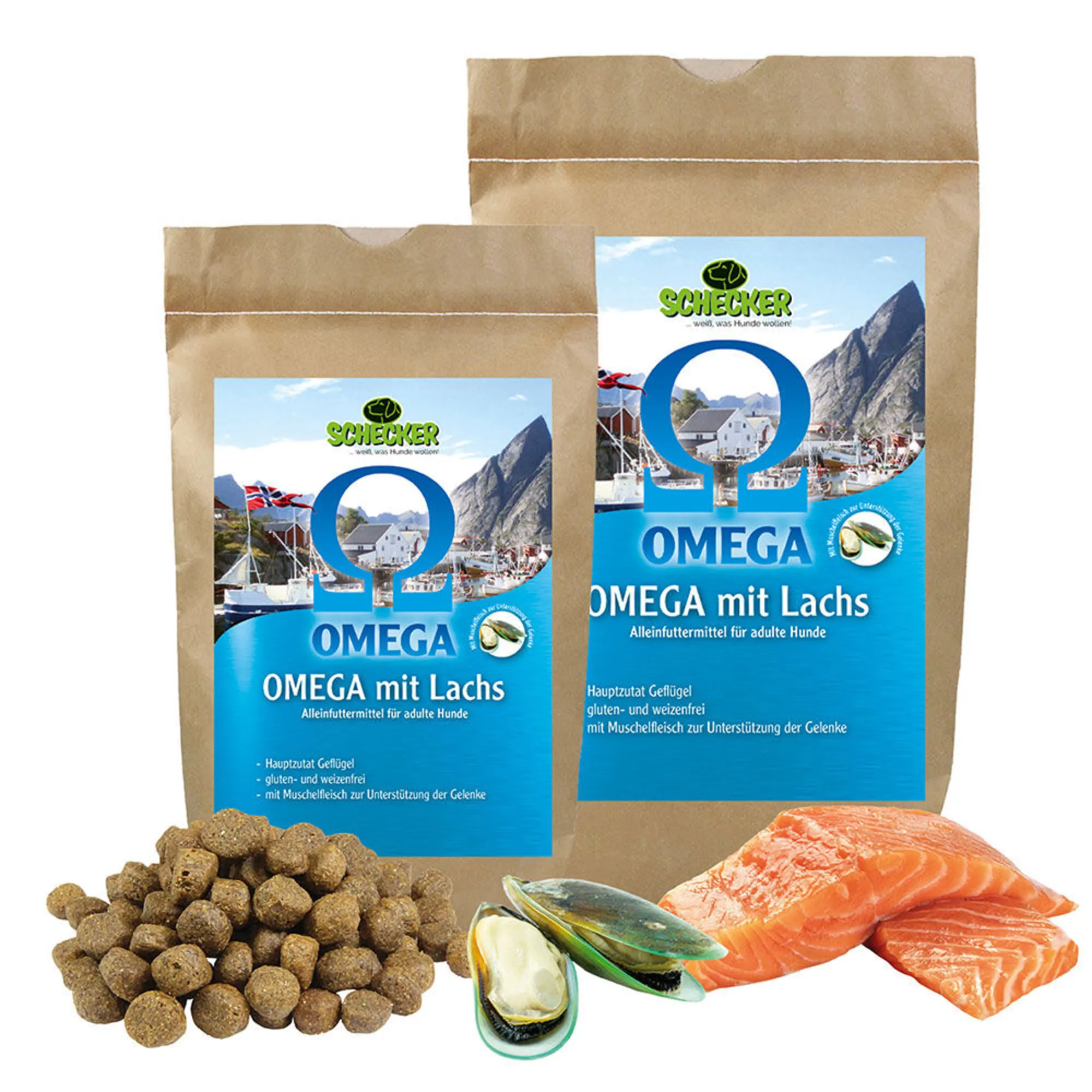 Schecker Trockenfutter Omega mit Lachs Schecker Trockenfutter Omega mit Lachs