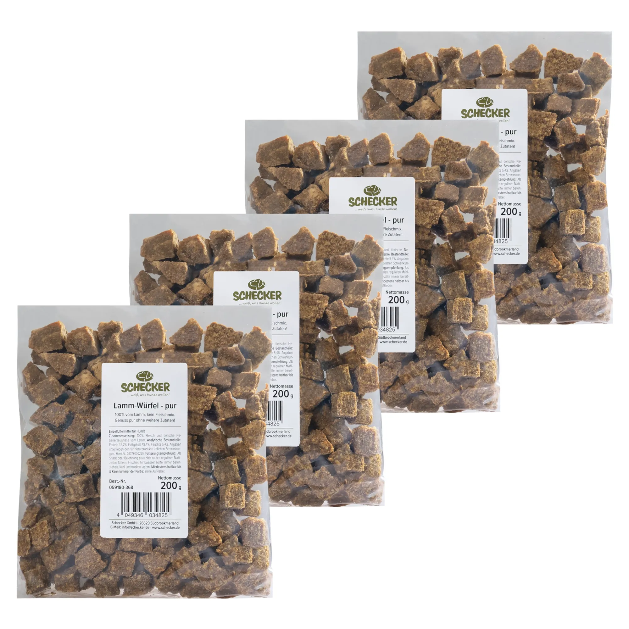 Lamm-Würfel - pur 4 x 200g Lamm-Würfel - pur 4 x 200g