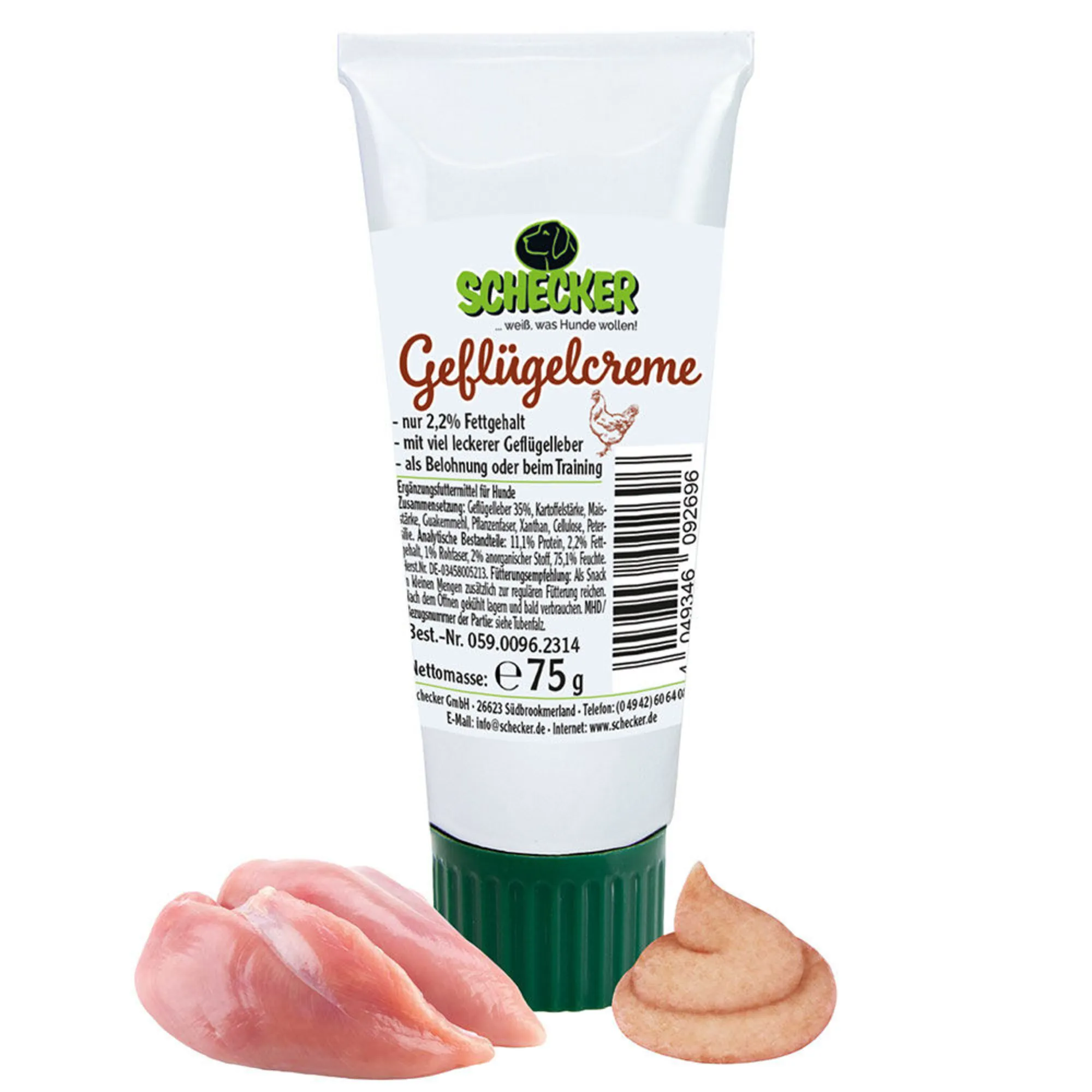 Schecker Belohnungssnack Geflügelcreme 75g Schecker Belohnungssnack Geflügelcreme 75g