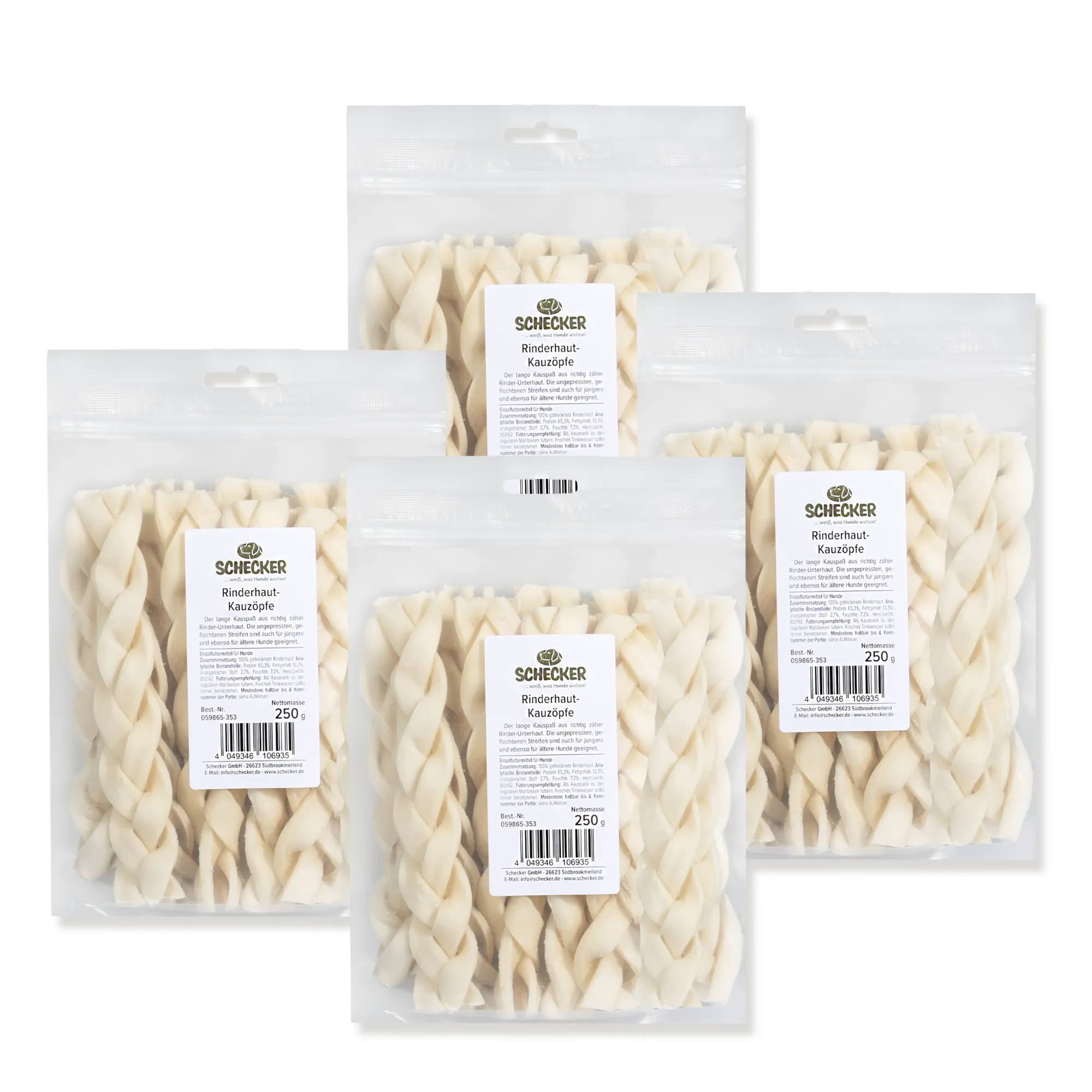 Rinderhaut-Kauzöpfe 4 x 250g